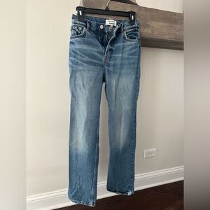Reformation Blue Straight Leg Jeans with Vintage Wash